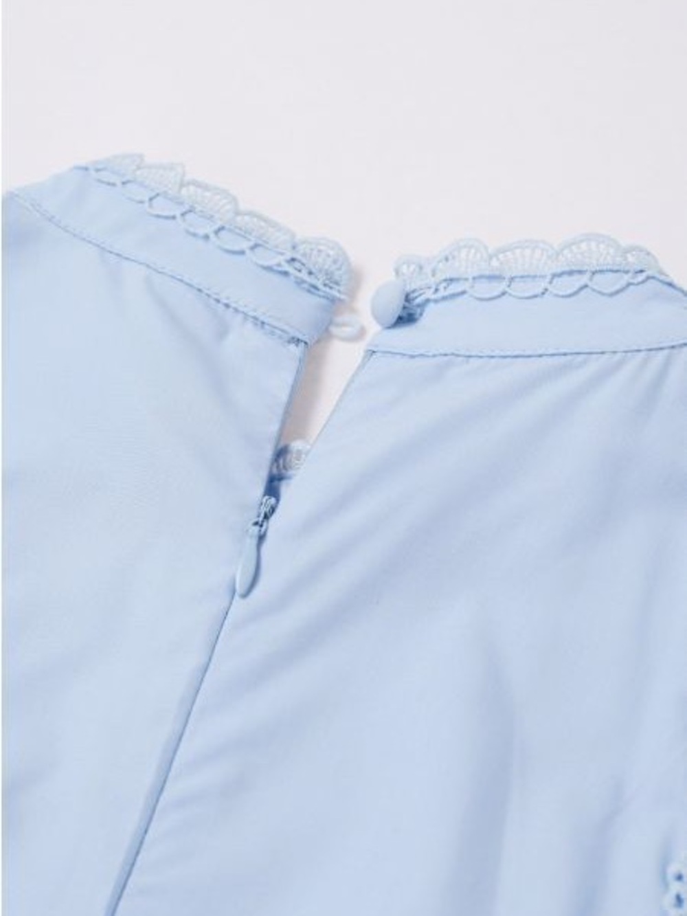 Chicwish DIVE INTO ELEGANCE LACE PANELLED SLEEVELESS DRESS IN BABY BLUE - Picture 9 of 9
